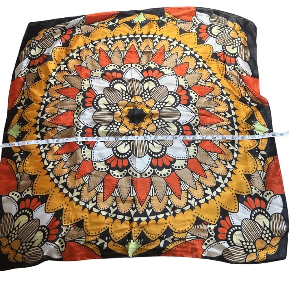 Boho Mandala Satin Scarf Wrap | O/S - Picture 4 of 4